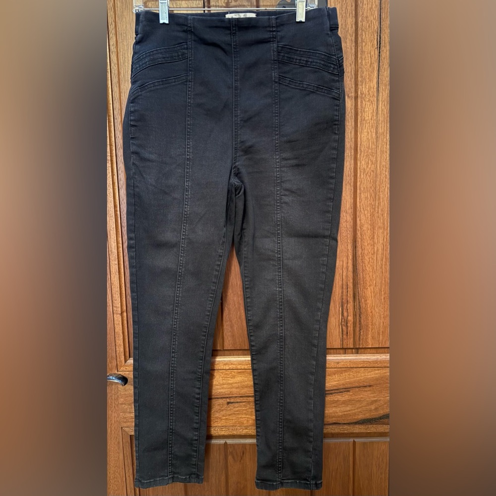 Free People Feel Alright Black Skinny Jeans
